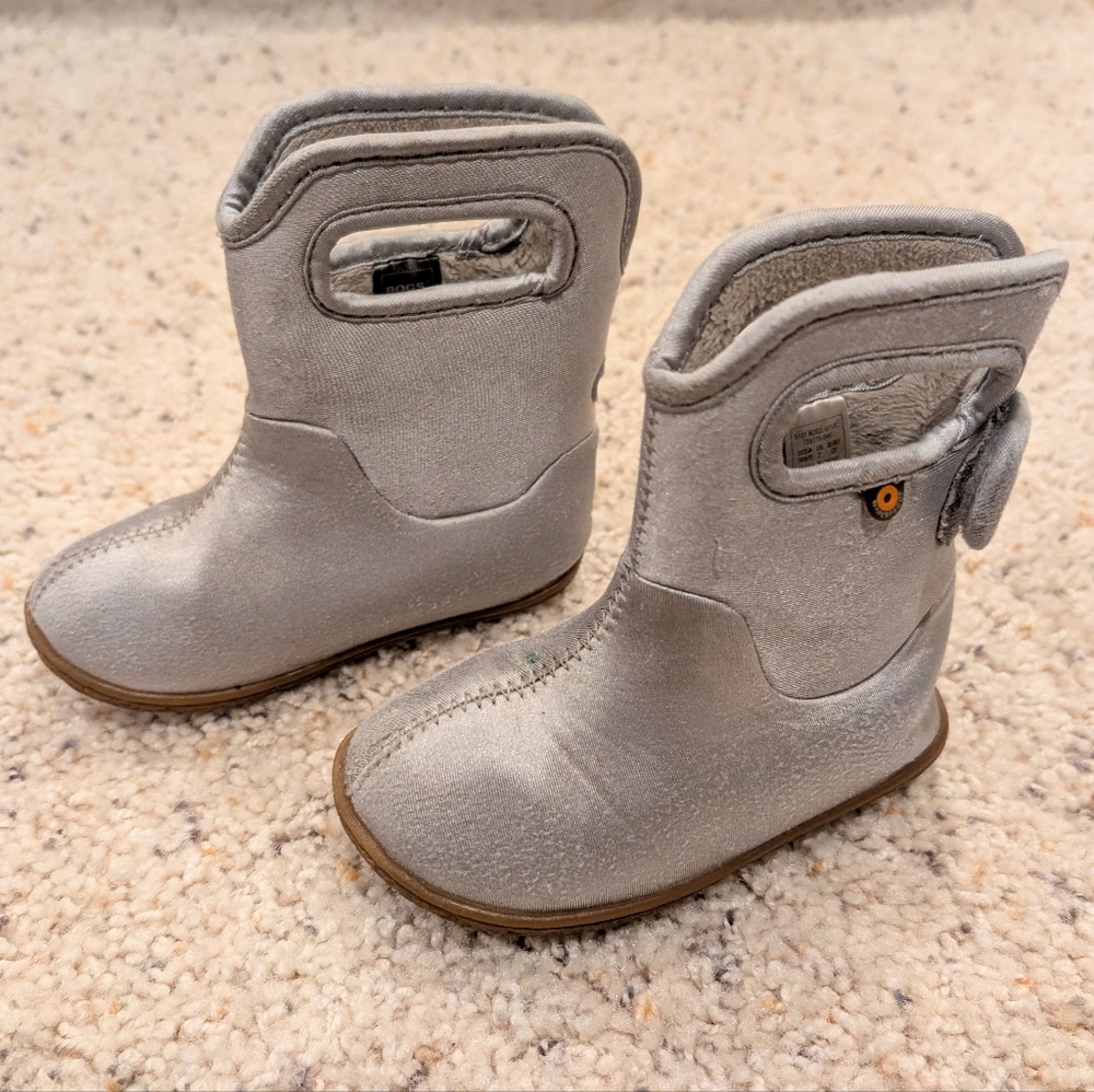 Silver Toddler Bogs Boots